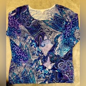 Chico’s Purple Printed Sweater